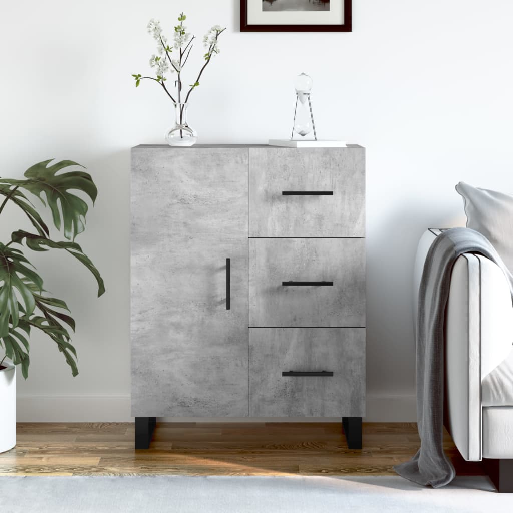 Buffet gris béton 69,5x34x90 cm bois d'ingénierie - XIOS