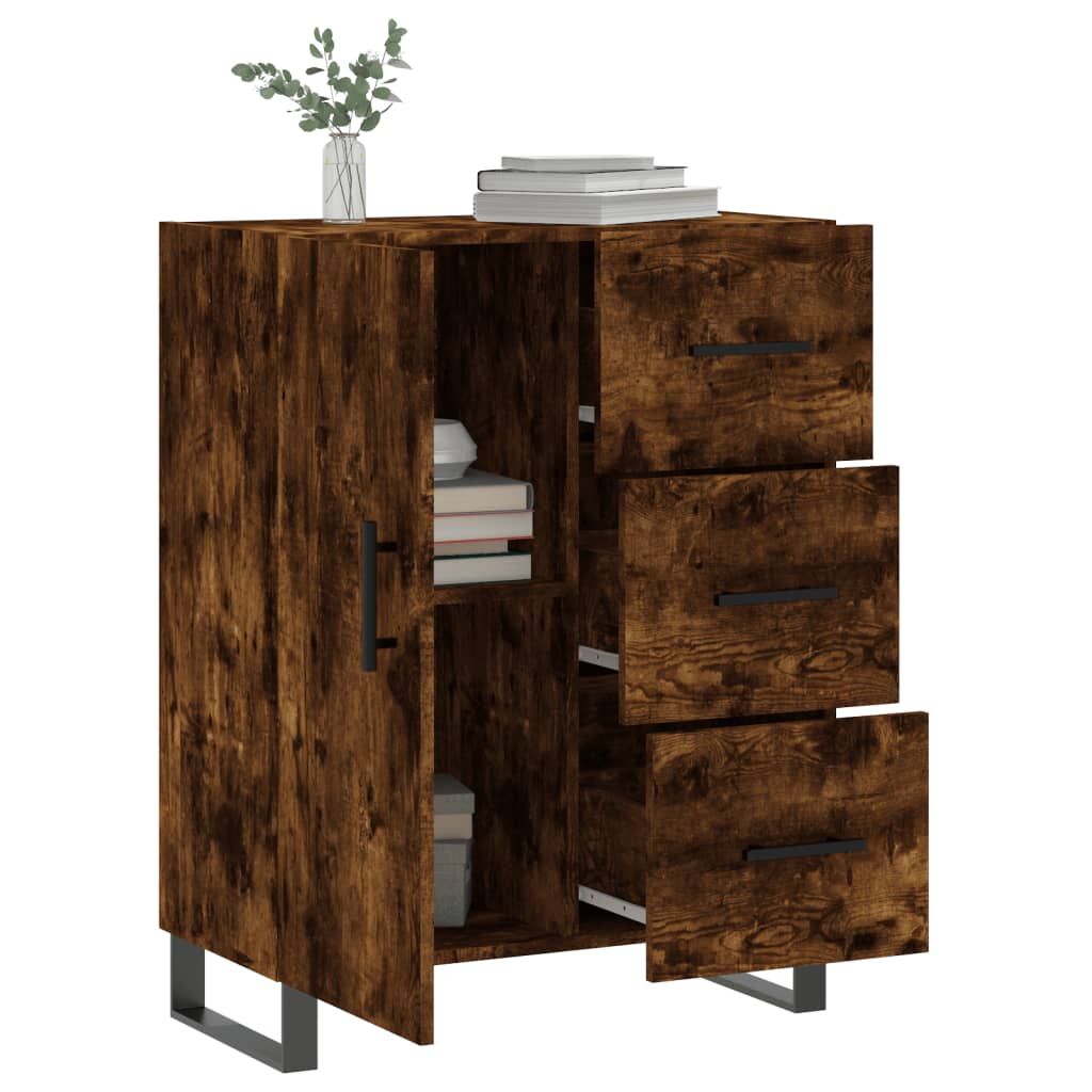 Buffet chêne fumé 69,5x34x90 cm bois d'ingénierie - XIOS