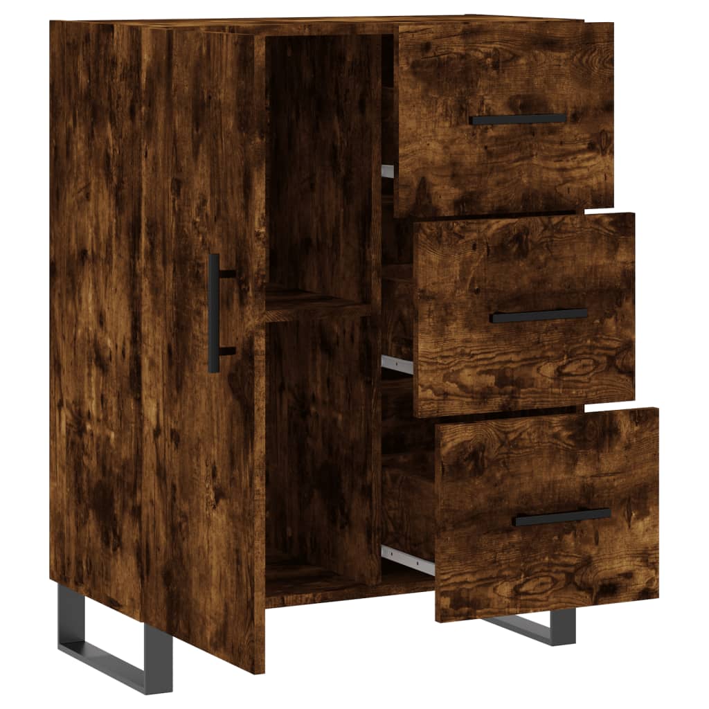 Buffet chêne fumé 69,5x34x90 cm bois d'ingénierie - XIOS