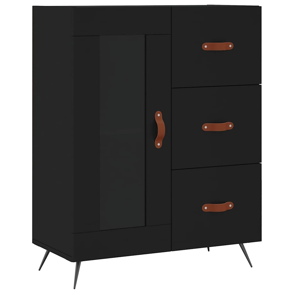 Buffet noir 69,5x34x90 cm bois d'ingénierie - XIOS