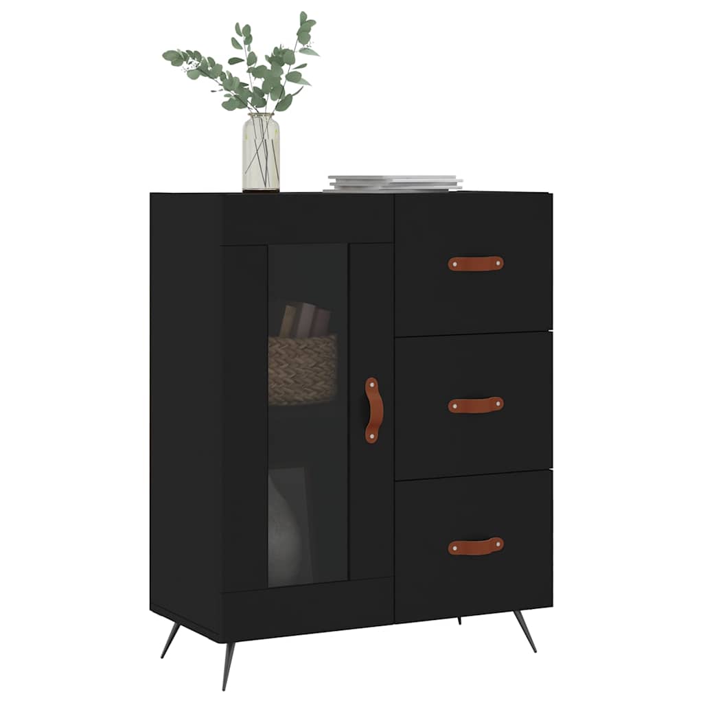 Buffet noir 69,5x34x90 cm bois d'ingénierie - XIOS