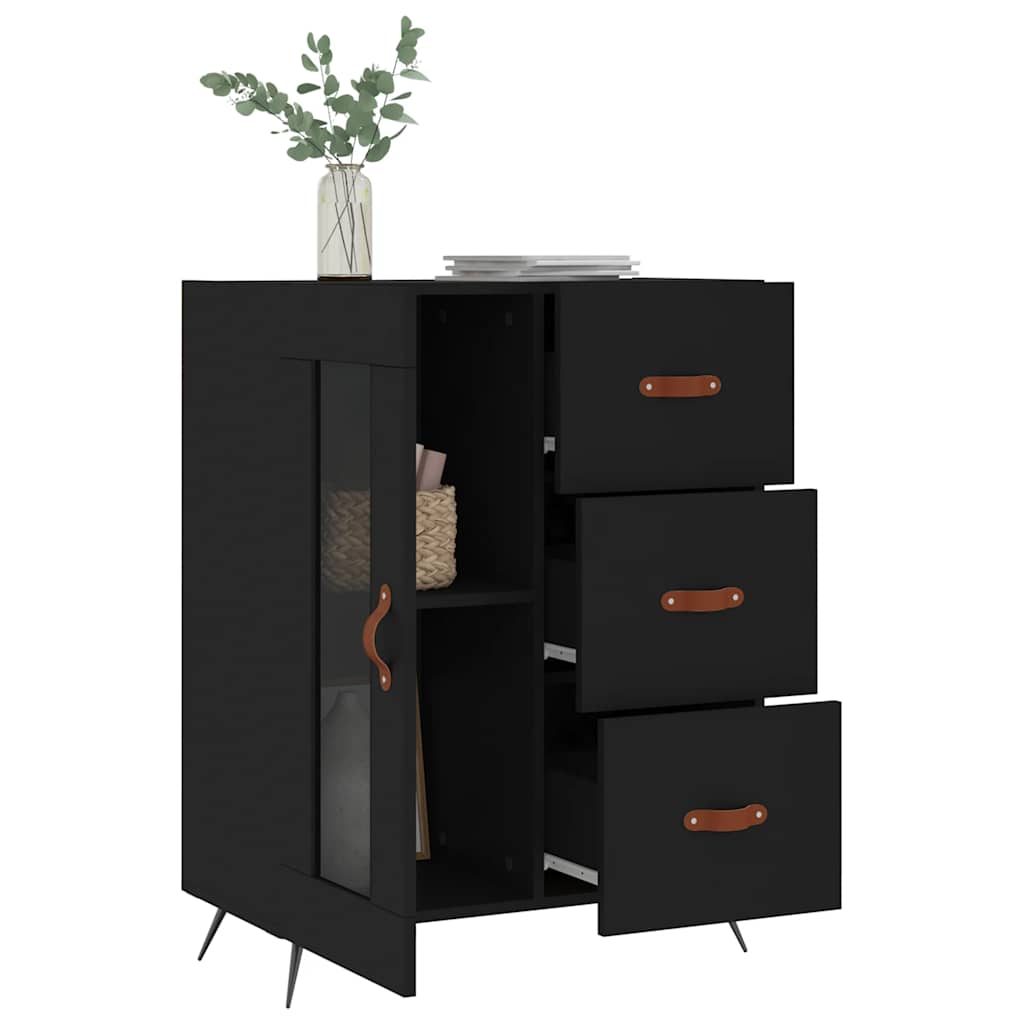 Buffet noir 69,5x34x90 cm bois d'ingénierie - XIOS