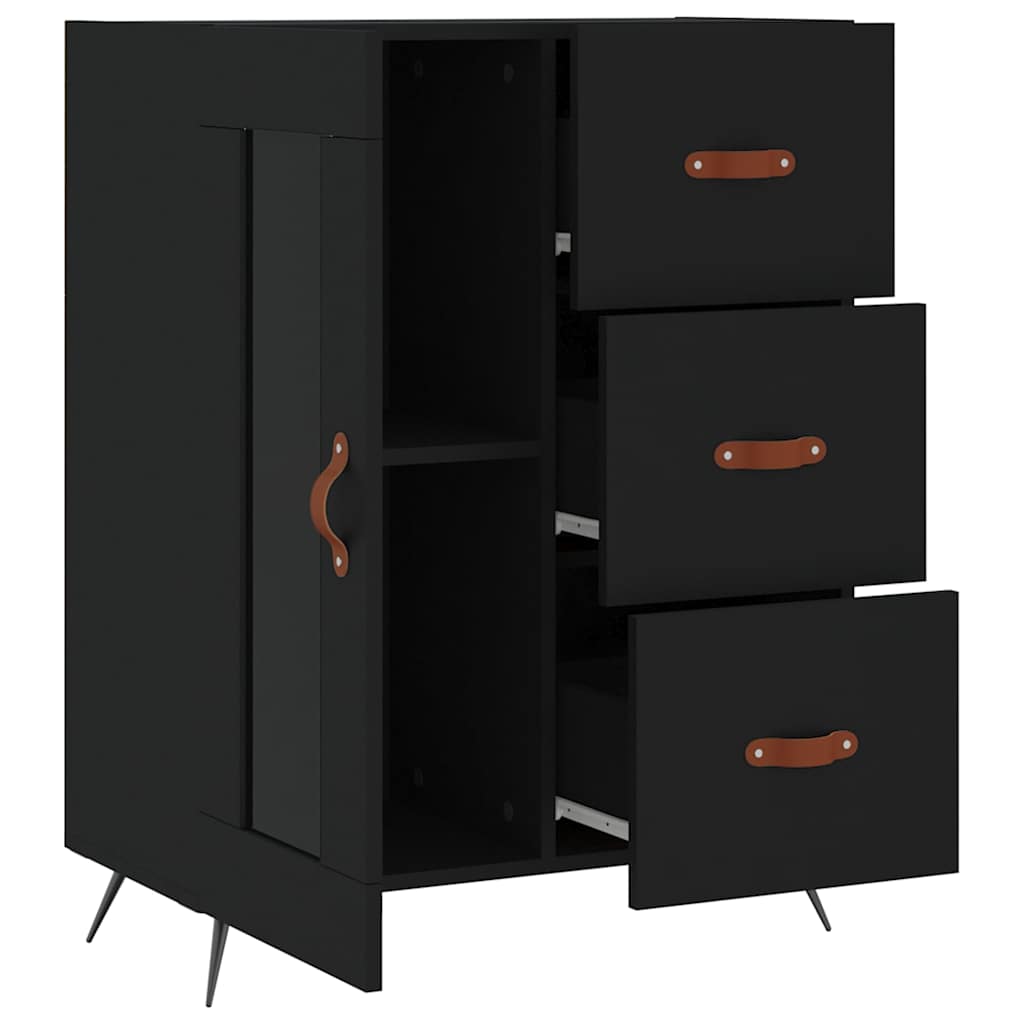 Buffet noir 69,5x34x90 cm bois d'ingénierie - XIOS