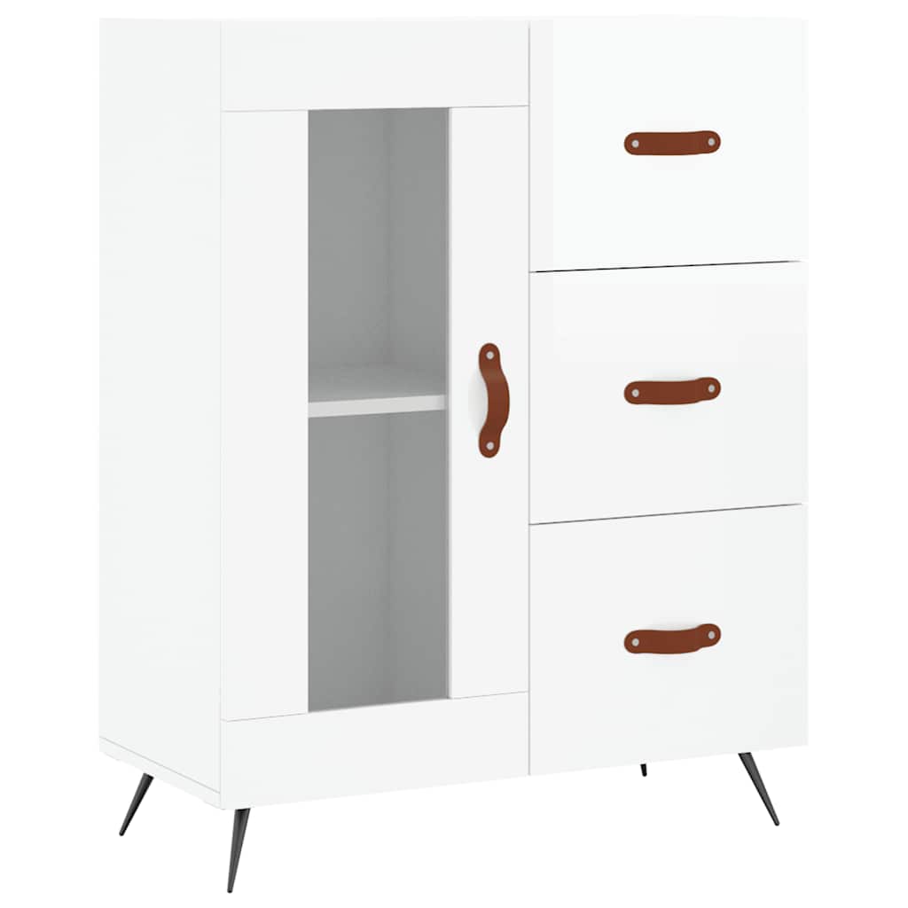 Buffet Blanc brillant 69,5x34x90 cm Bois d'ingénierie - XIOS