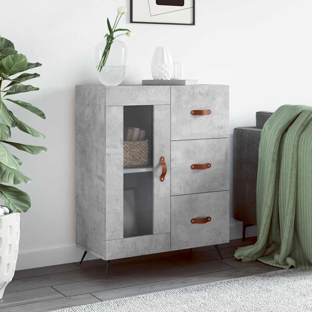 Buffet gris béton 69,5x34x90 cm bois d'ingénierie - XIOS