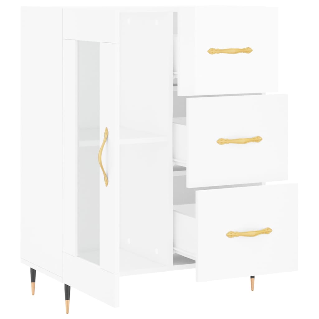 Buffet Blanc brillant 69,5x34x90 cm Bois d'ingénierie - XIOS
