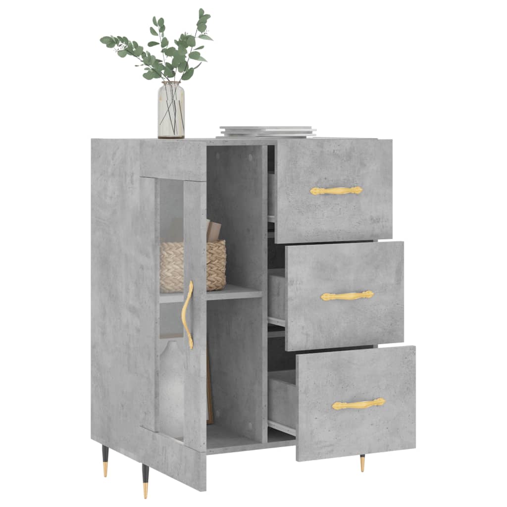 Buffet gris béton 69,5x34x90 cm bois d'ingénierie - XIOS