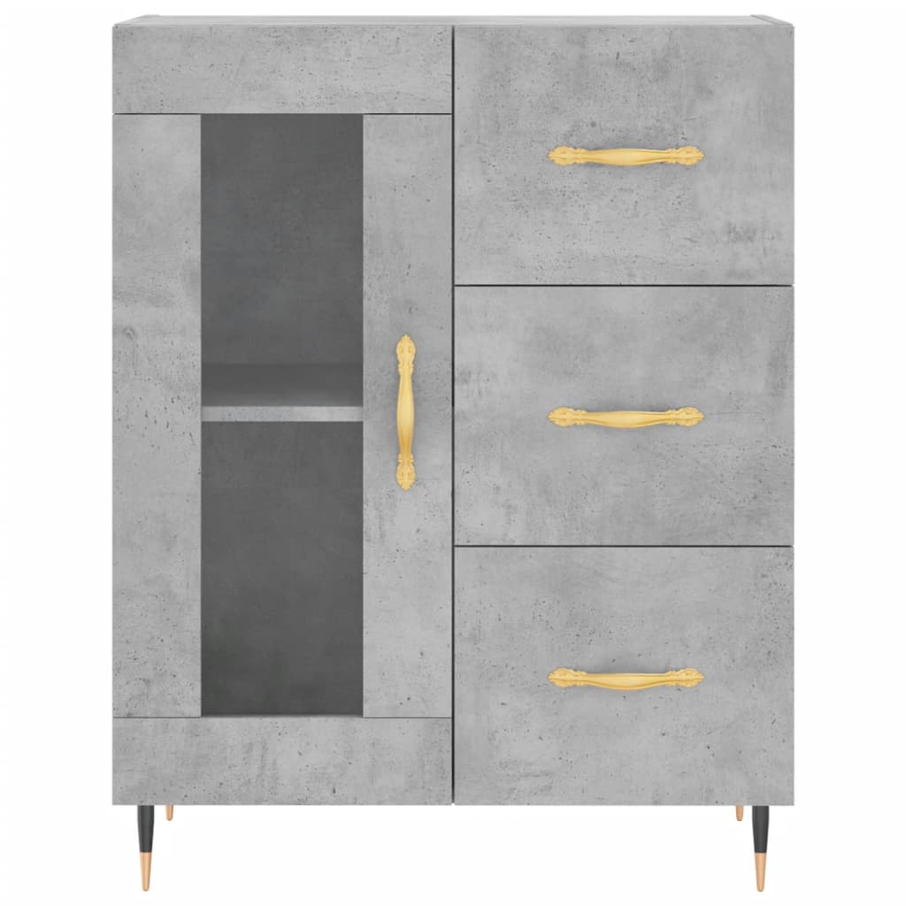 Buffet gris béton 69,5x34x90 cm bois d'ingénierie - XIOS