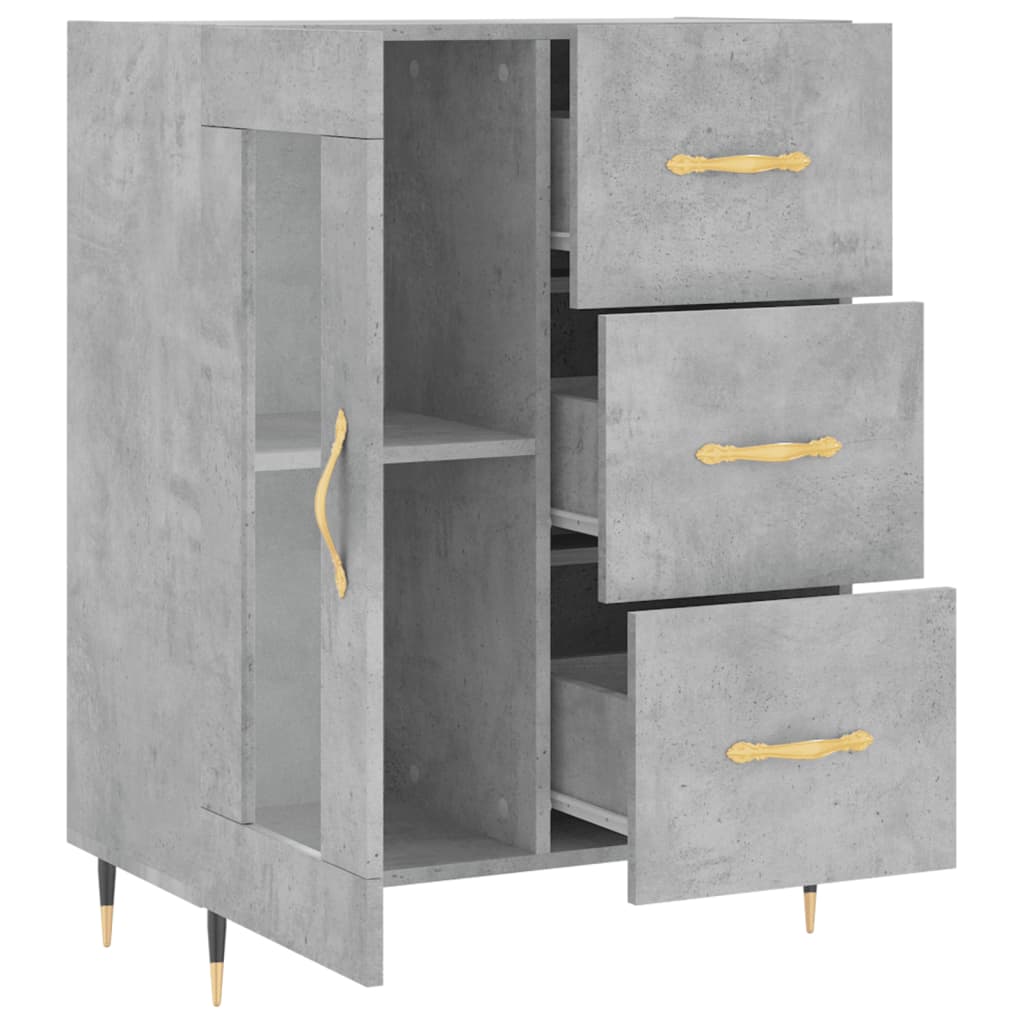 Buffet gris béton 69,5x34x90 cm bois d'ingénierie - XIOS