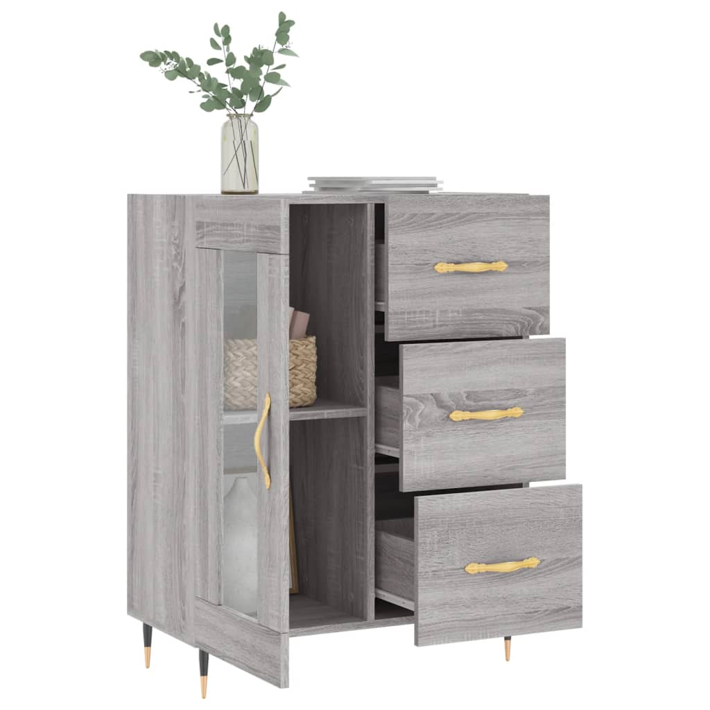 Buffet sonoma gris 69,5x34x90 cm bois d'ingénierie - XIOS