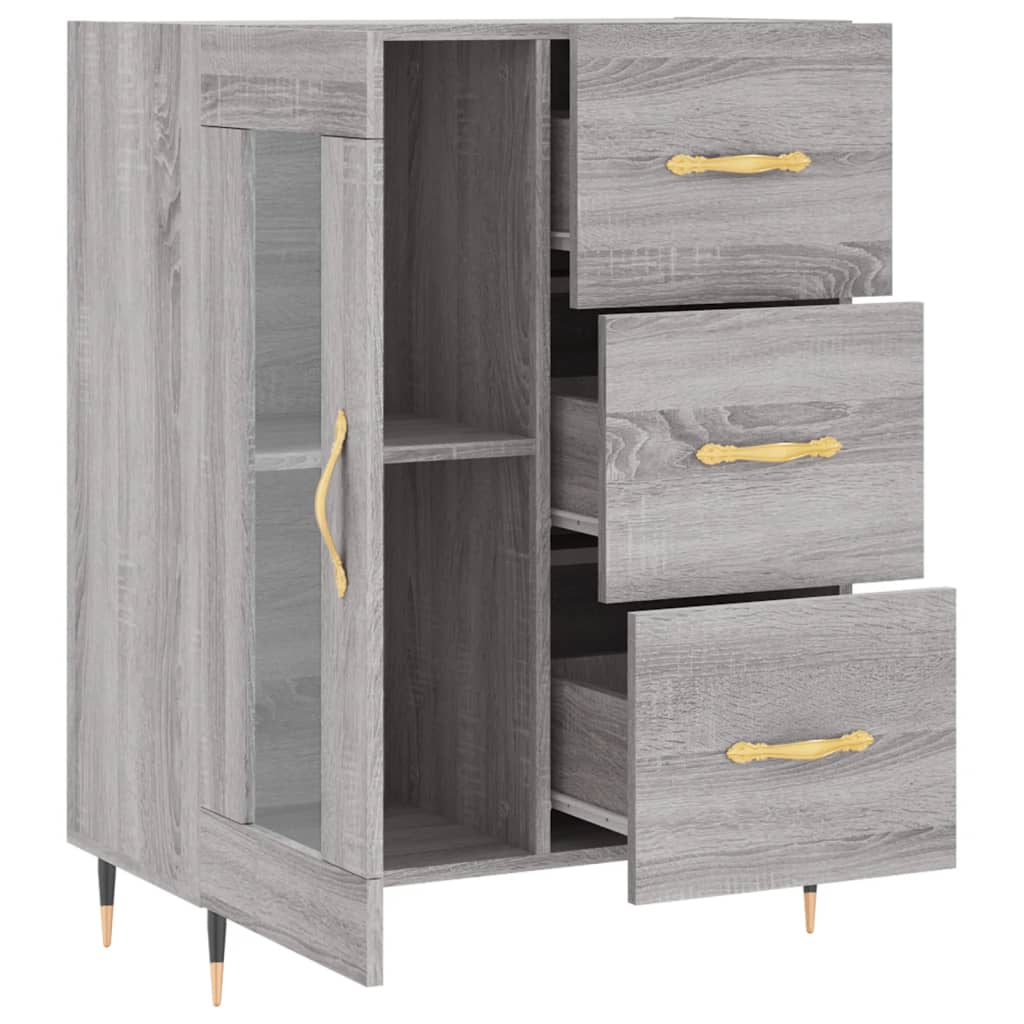 Buffet sonoma gris 69,5x34x90 cm bois d'ingénierie - XIOS