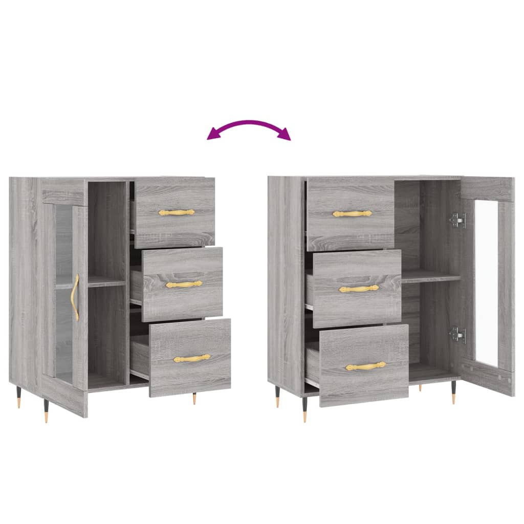 Buffet sonoma gris 69,5x34x90 cm bois d'ingénierie - XIOS