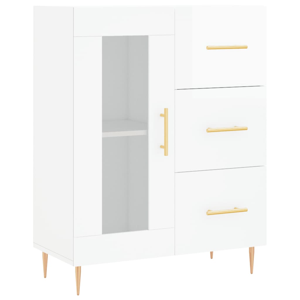 Buffet Blanc brillant 69,5x34x90 cm Bois d'ingénierie - XIOS