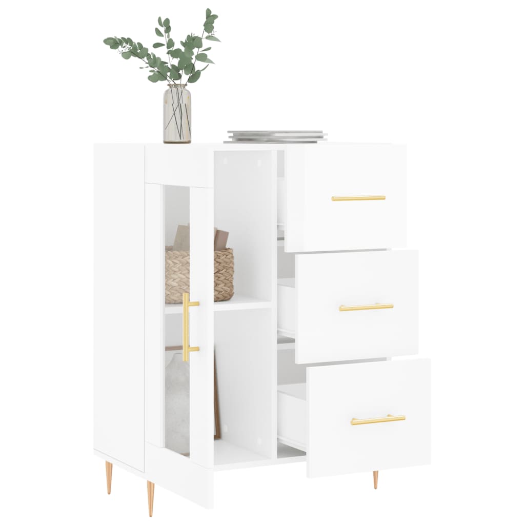 Buffet Blanc brillant 69,5x34x90 cm Bois d'ingénierie - XIOS