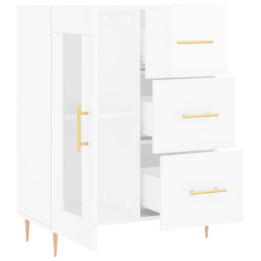 Buffet Blanc brillant 69,5x34x90 cm Bois d'ingénierie - XIOS