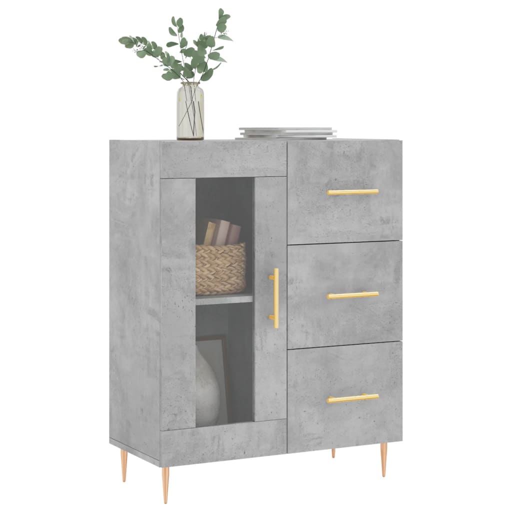 Buffet gris béton 69,5x34x90 cm bois d'ingénierie - XIOS