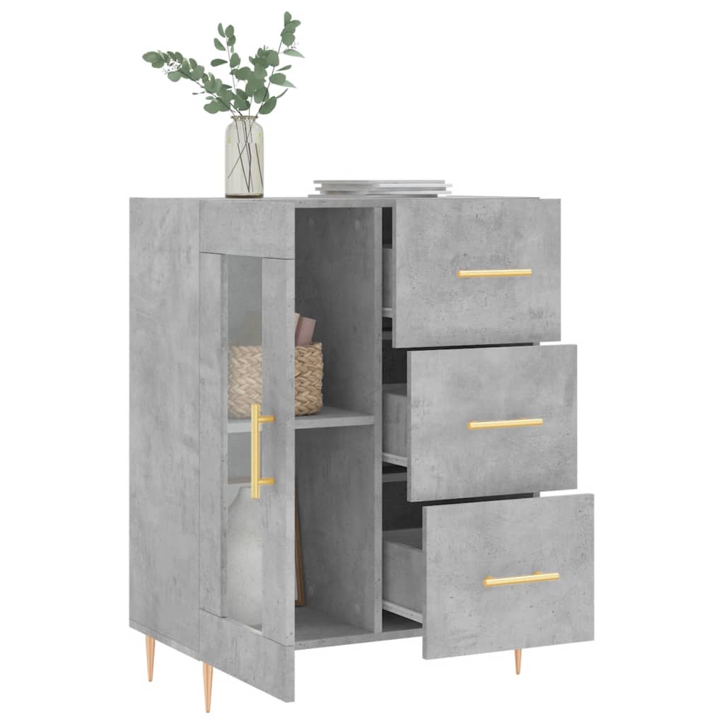 Buffet gris béton 69,5x34x90 cm bois d'ingénierie - XIOS