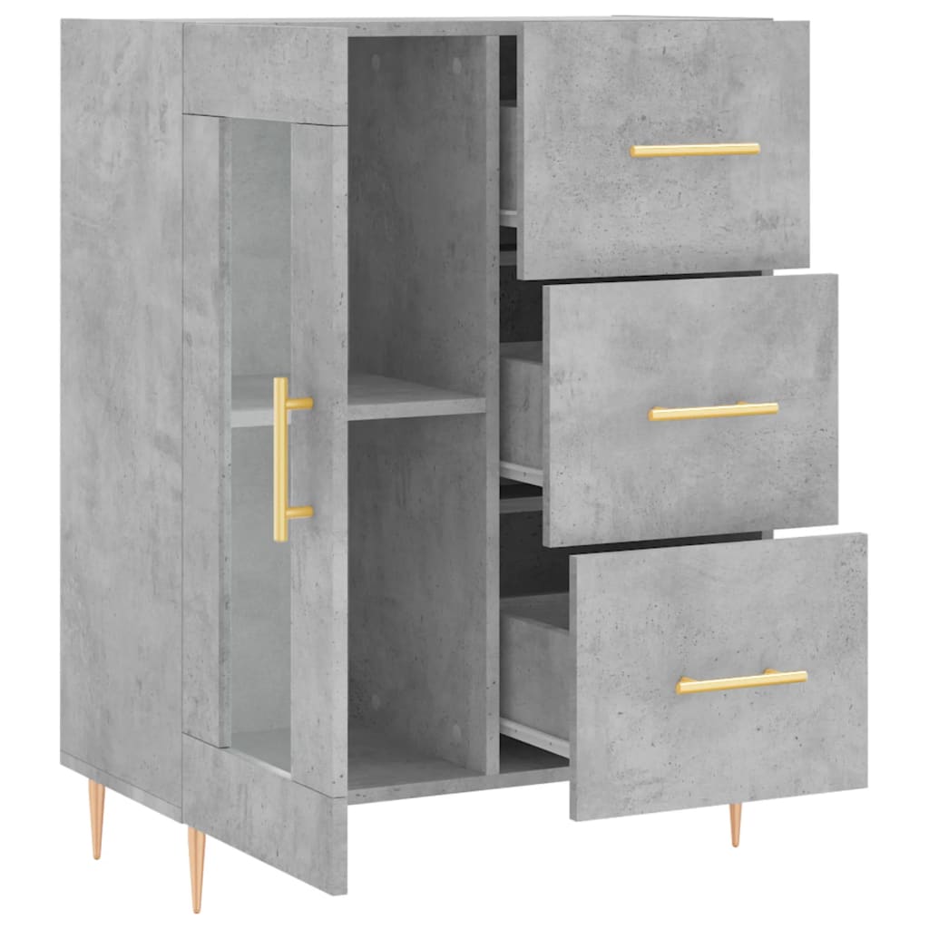 Buffet gris béton 69,5x34x90 cm bois d'ingénierie - XIOS