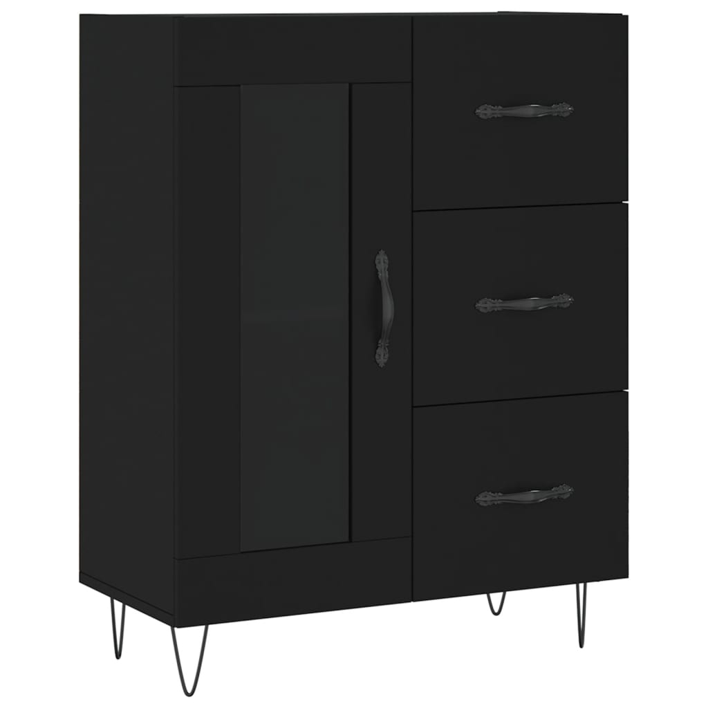 Buffet noir 69,5x34x90 cm bois d'ingénierie - XIOS