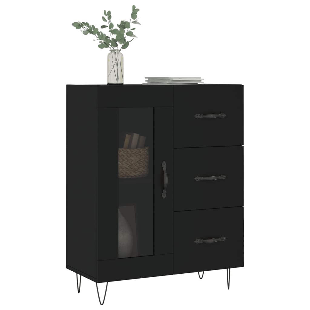 Buffet noir 69,5x34x90 cm bois d'ingénierie - XIOS