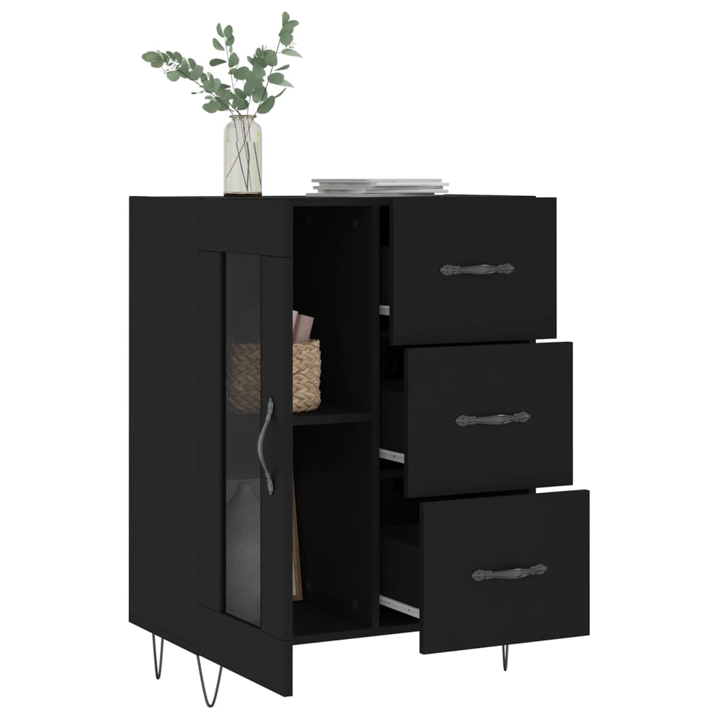 Buffet noir 69,5x34x90 cm bois d'ingénierie - XIOS