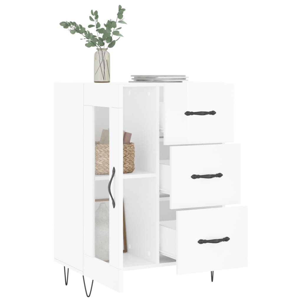 Buffet Blanc brillant 69,5x34x90 cm Bois d'ingénierie - XIOS