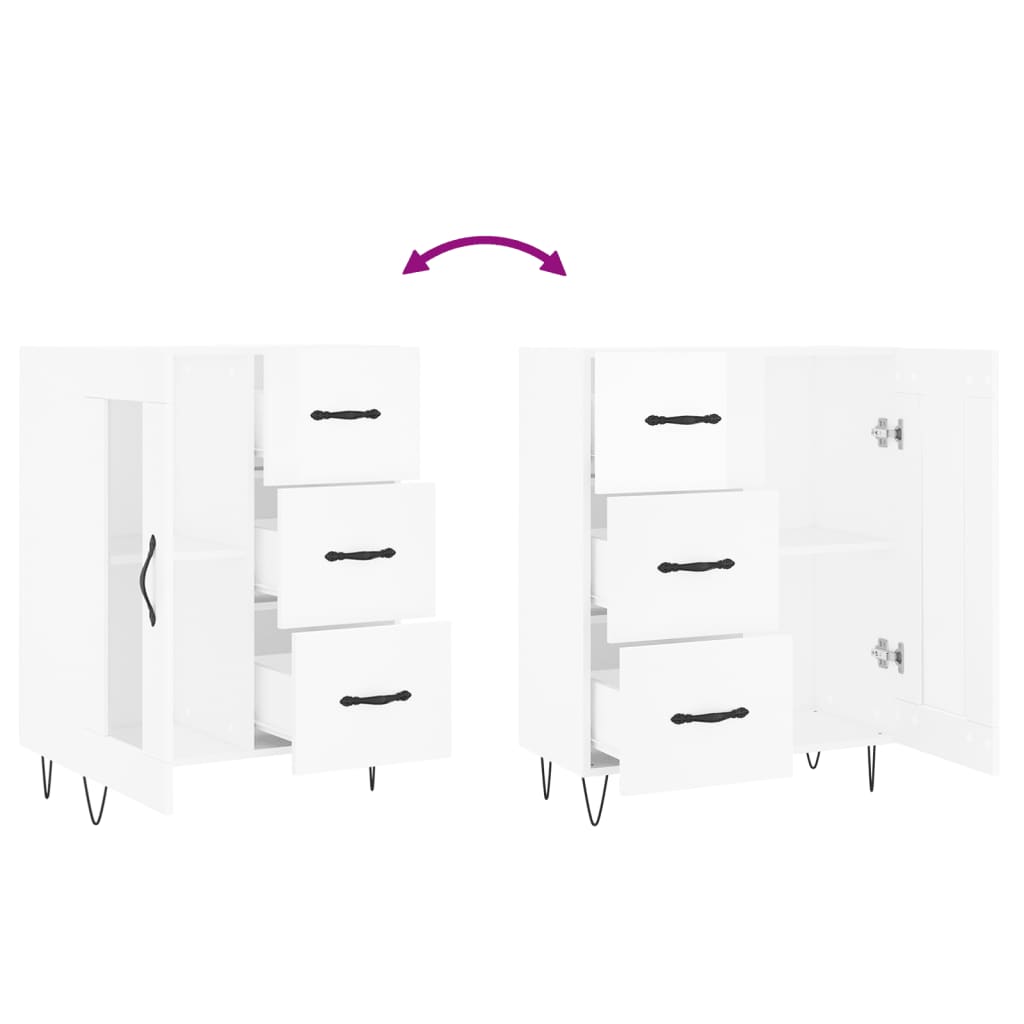 Buffet Blanc brillant 69,5x34x90 cm Bois d'ingénierie - XIOS