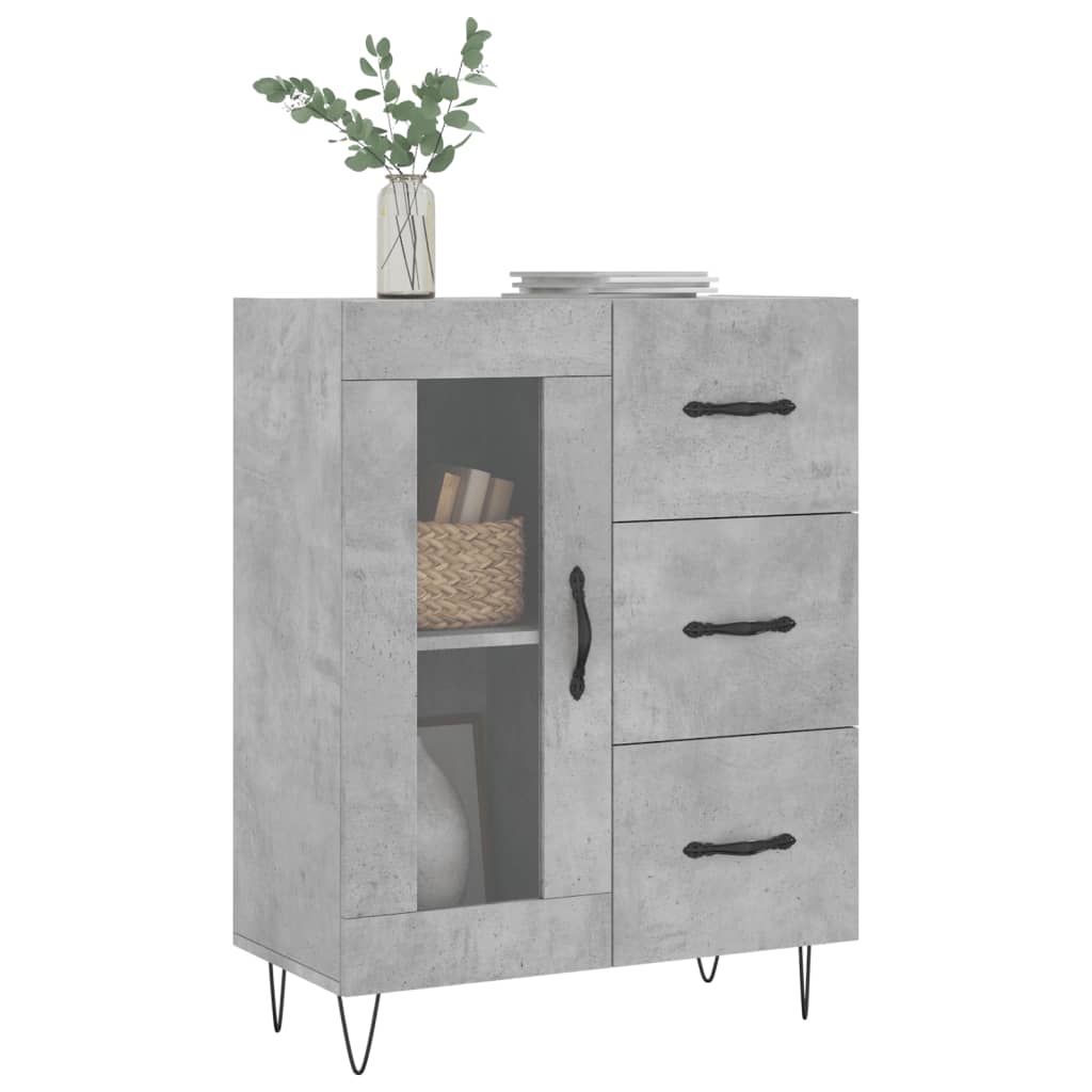 Buffet gris béton 69,5x34x90 cm bois d'ingénierie - XIOS