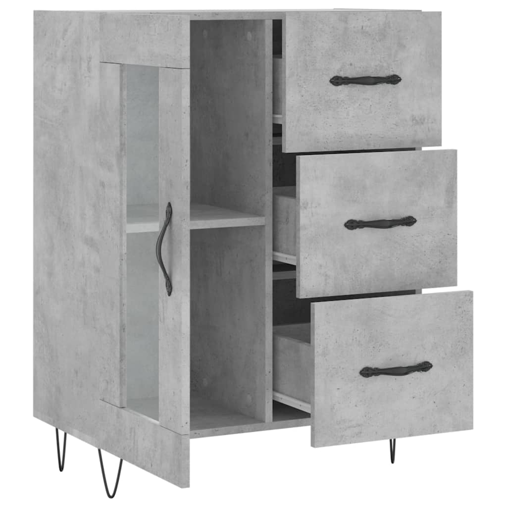 Buffet gris béton 69,5x34x90 cm bois d'ingénierie - XIOS