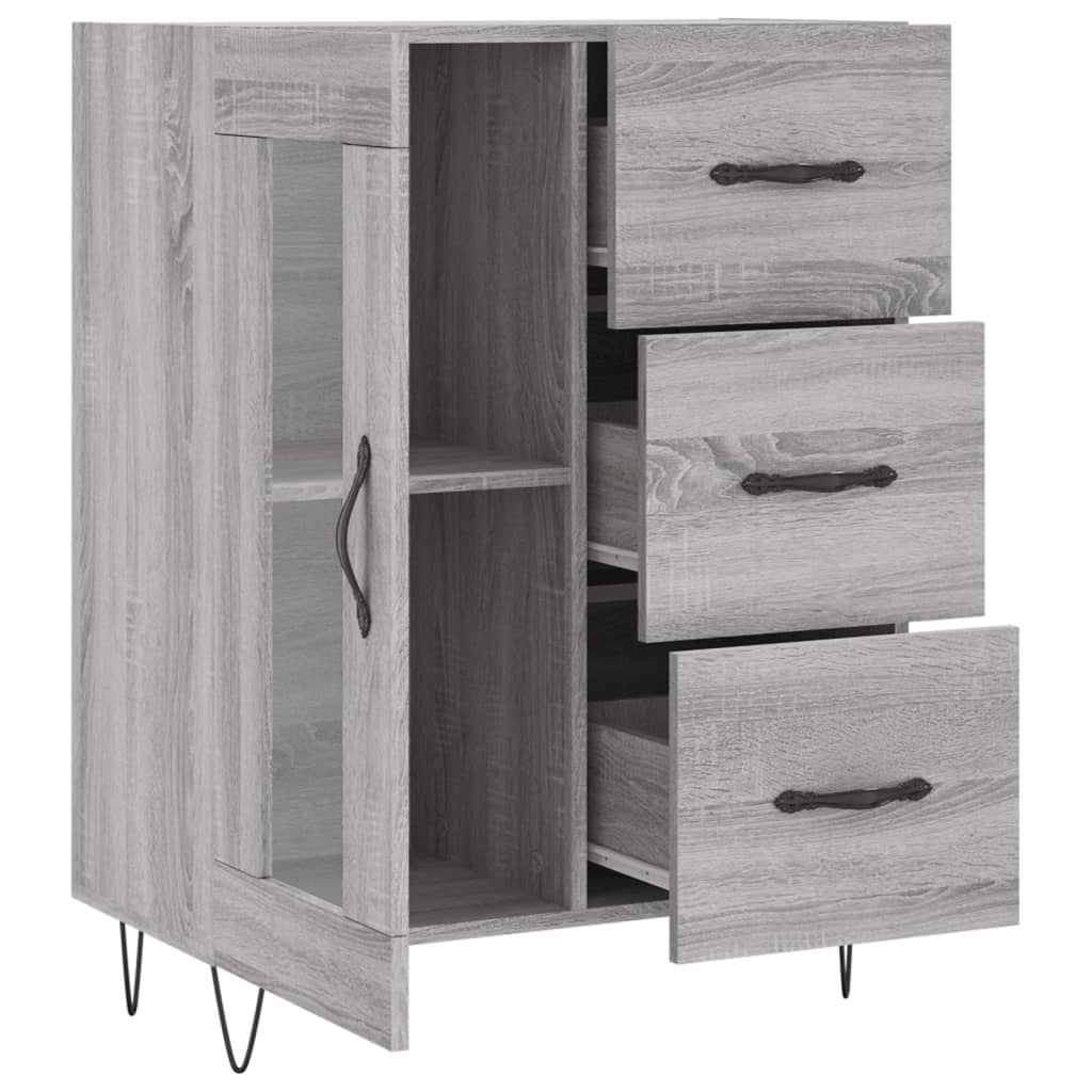 Buffet sonoma gris 69,5x34x90 cm bois d'ingénierie - XIOS