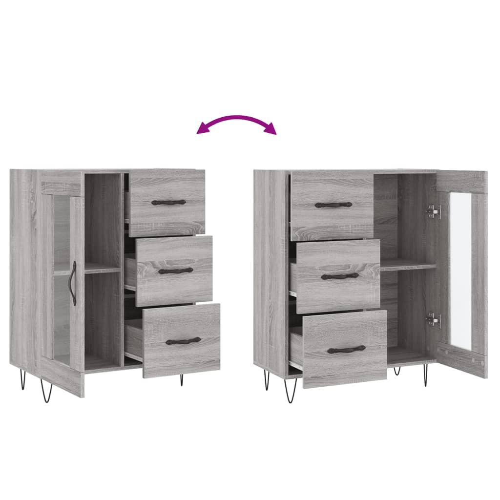 Buffet sonoma gris 69,5x34x90 cm bois d'ingénierie - XIOS