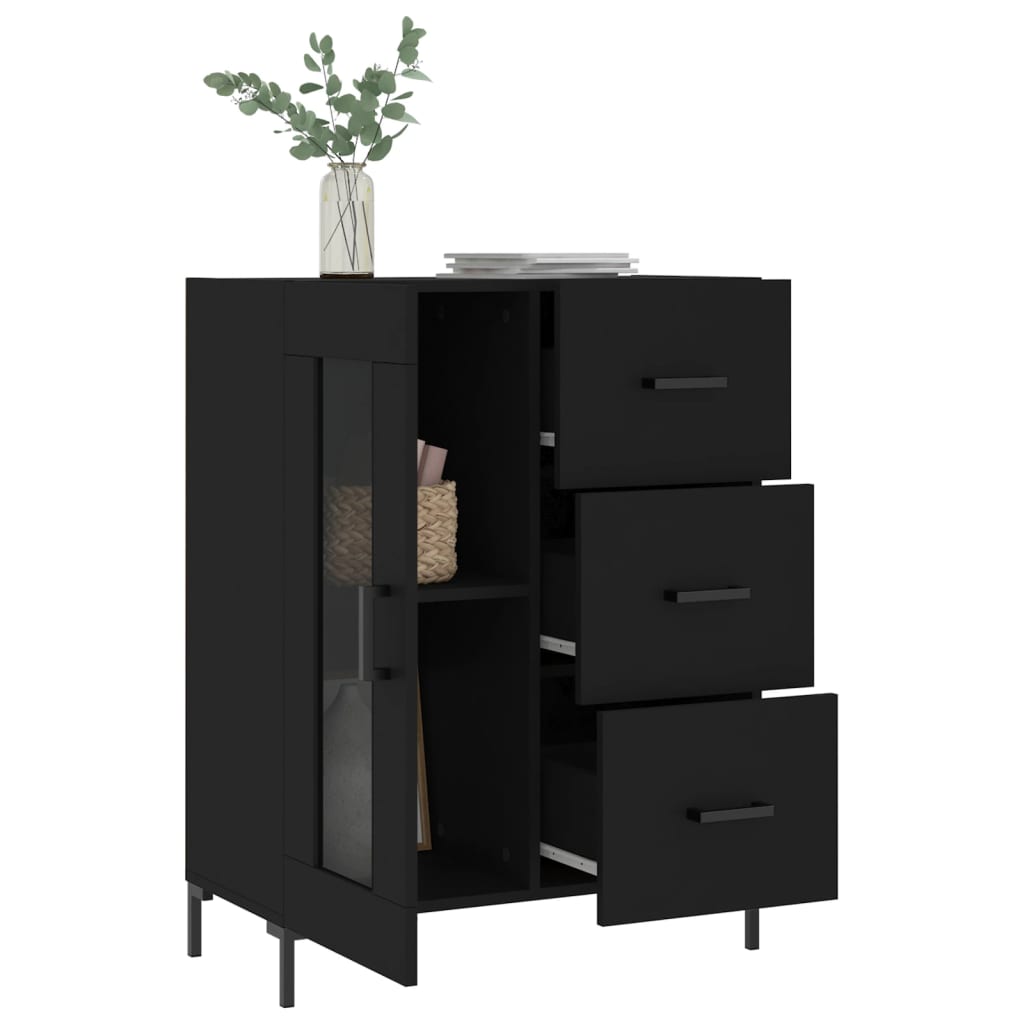 Buffet noir 69,5x34x90 cm bois d'ingénierie - XIOS