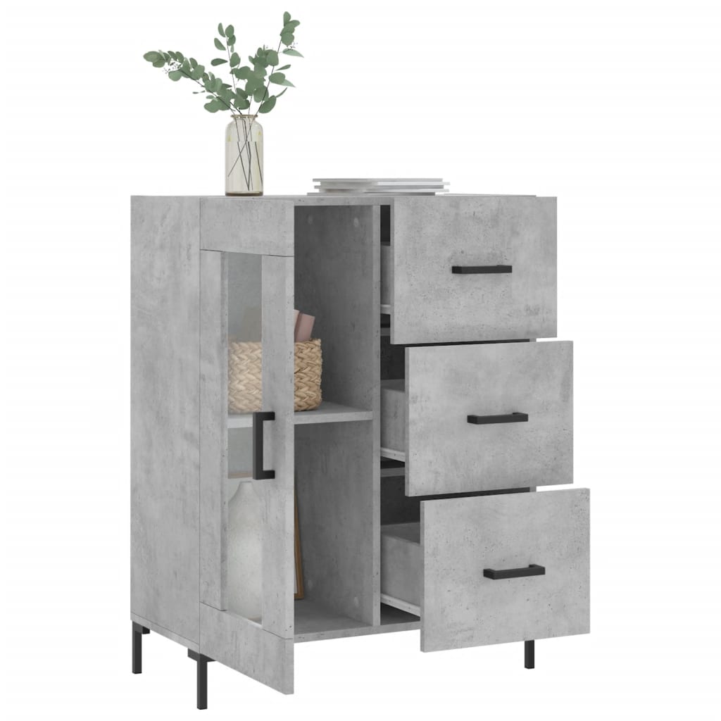 Buffet gris béton 69,5x34x90 cm bois d'ingénierie - XIOS