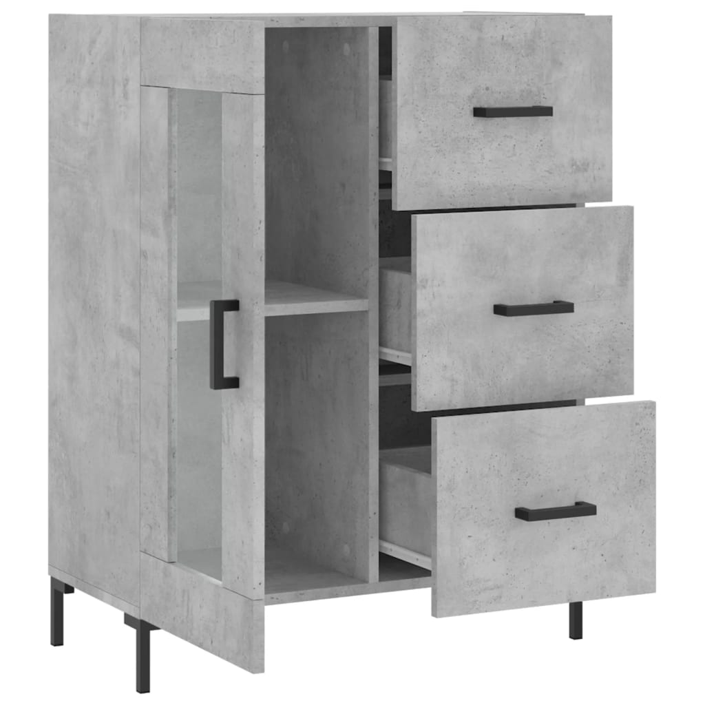Buffet gris béton 69,5x34x90 cm bois d'ingénierie - XIOS