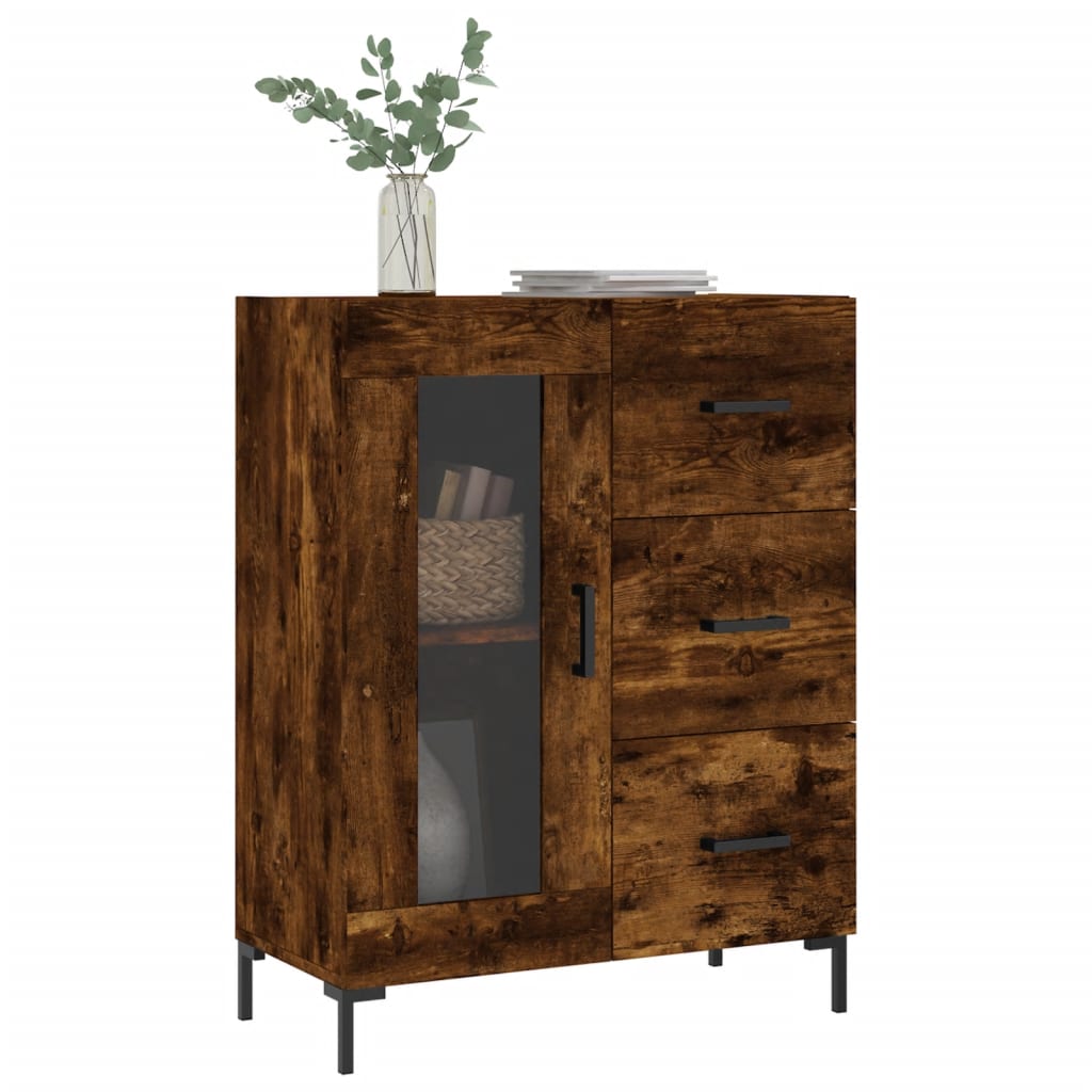 Buffet chêne fumé 69,5x34x90 cm bois d'ingénierie - XIOS