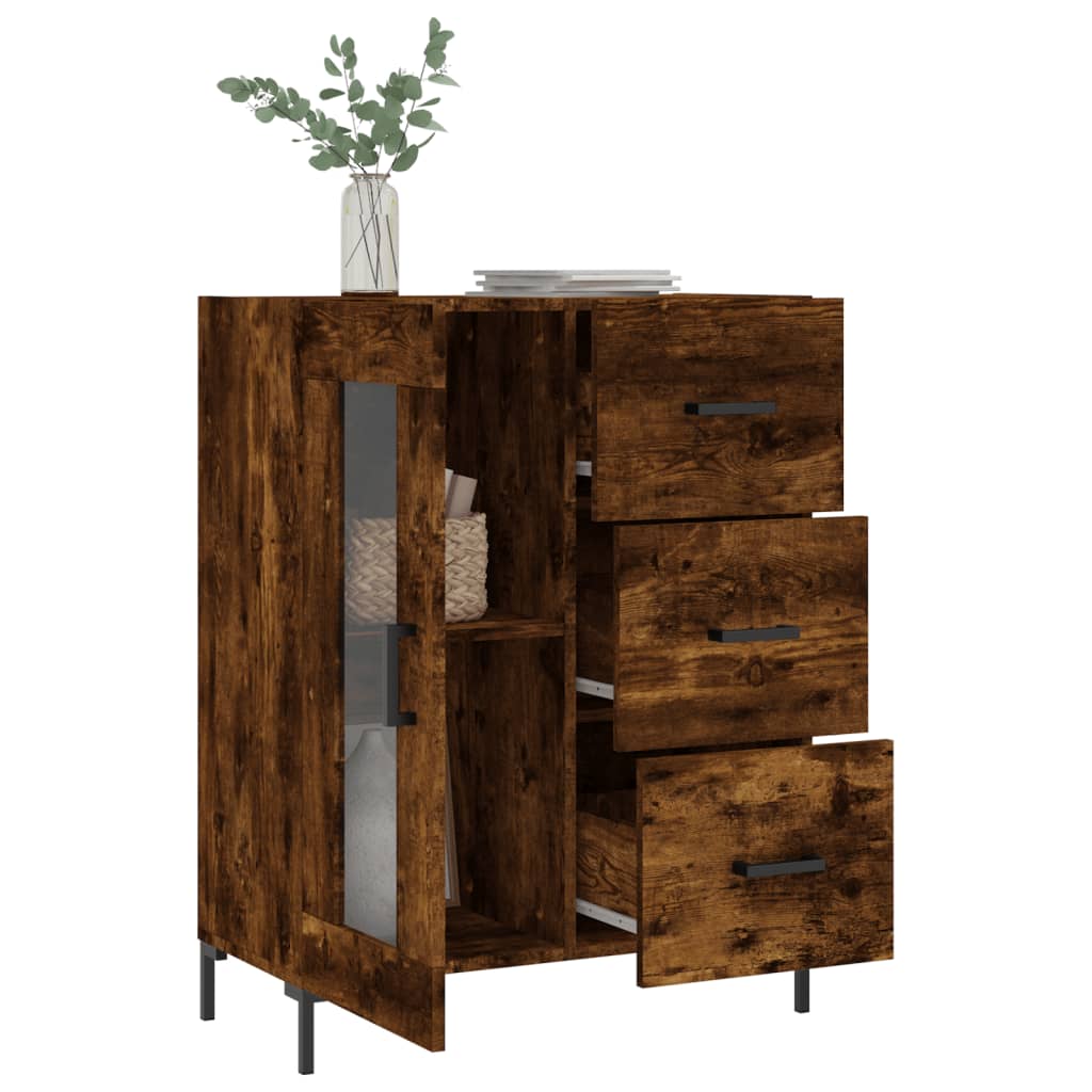 Buffet chêne fumé 69,5x34x90 cm bois d'ingénierie - XIOS