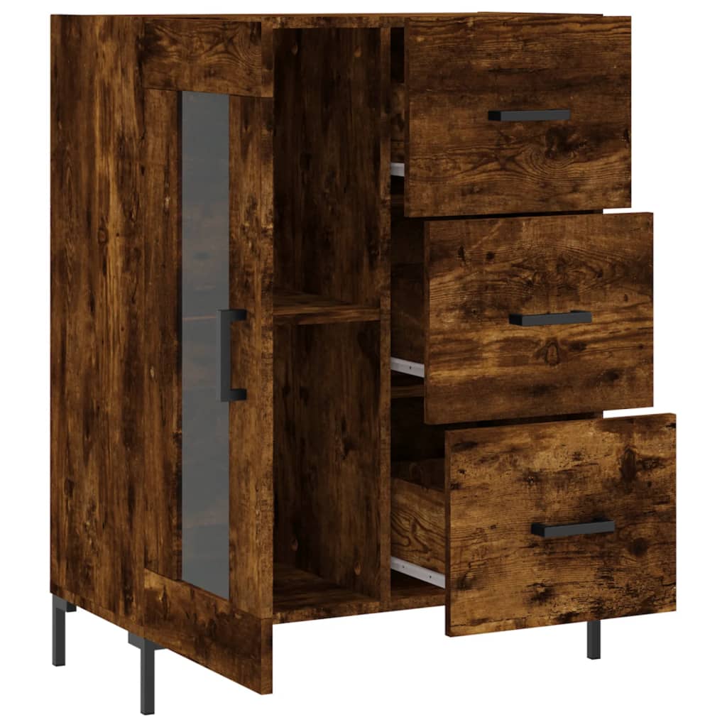 Buffet chêne fumé 69,5x34x90 cm bois d'ingénierie - XIOS