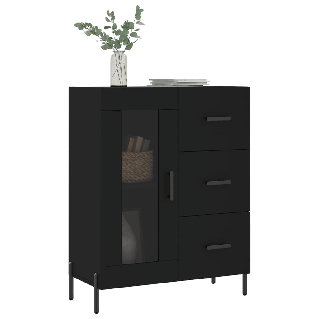 Buffet noir 69,5x34x90 cm bois d'ingénierie - XIOS