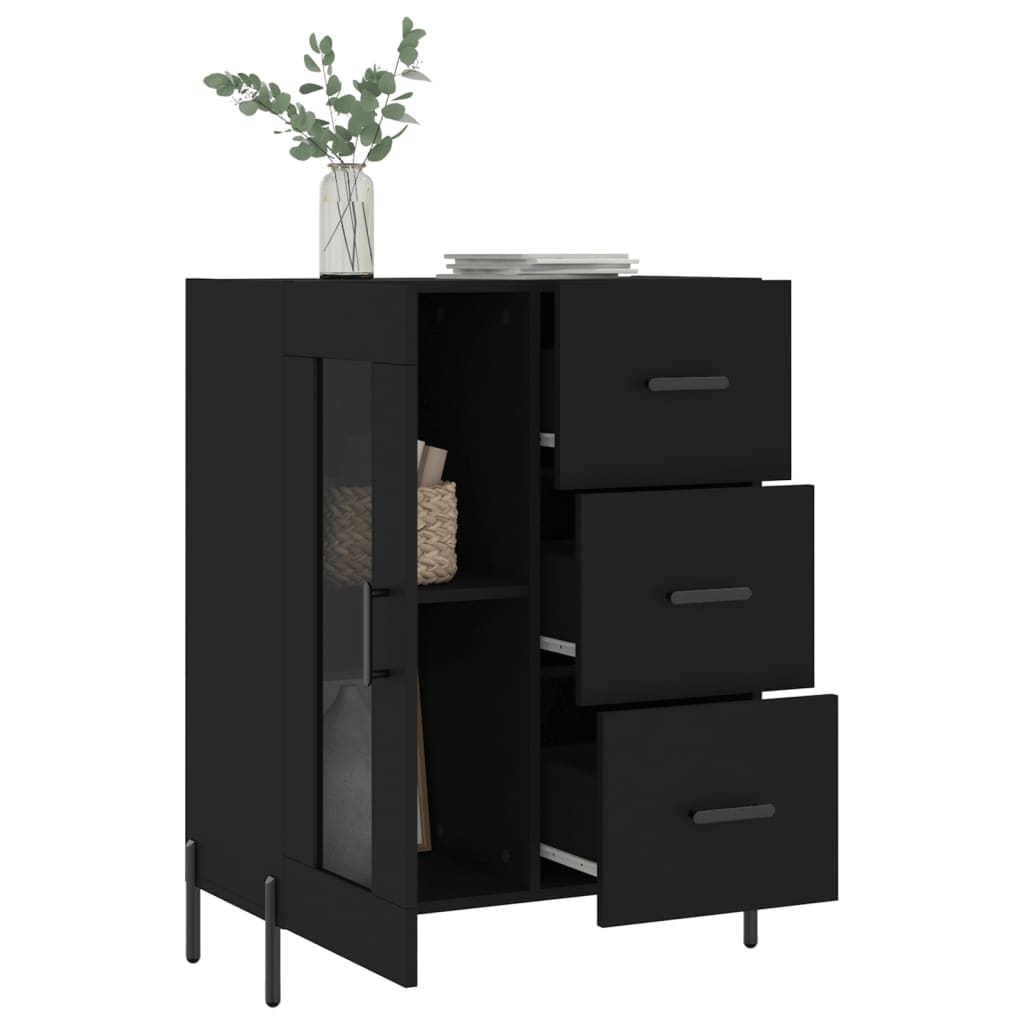 Buffet noir 69,5x34x90 cm bois d'ingénierie - XIOS