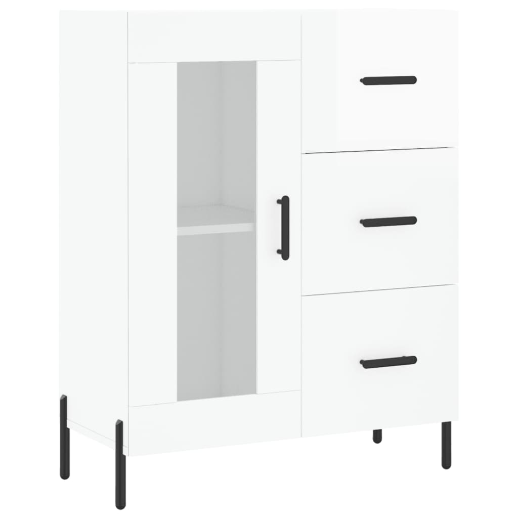 Buffet Blanc brillant 69,5x34x90 cm Bois d'ingénierie - XIOS