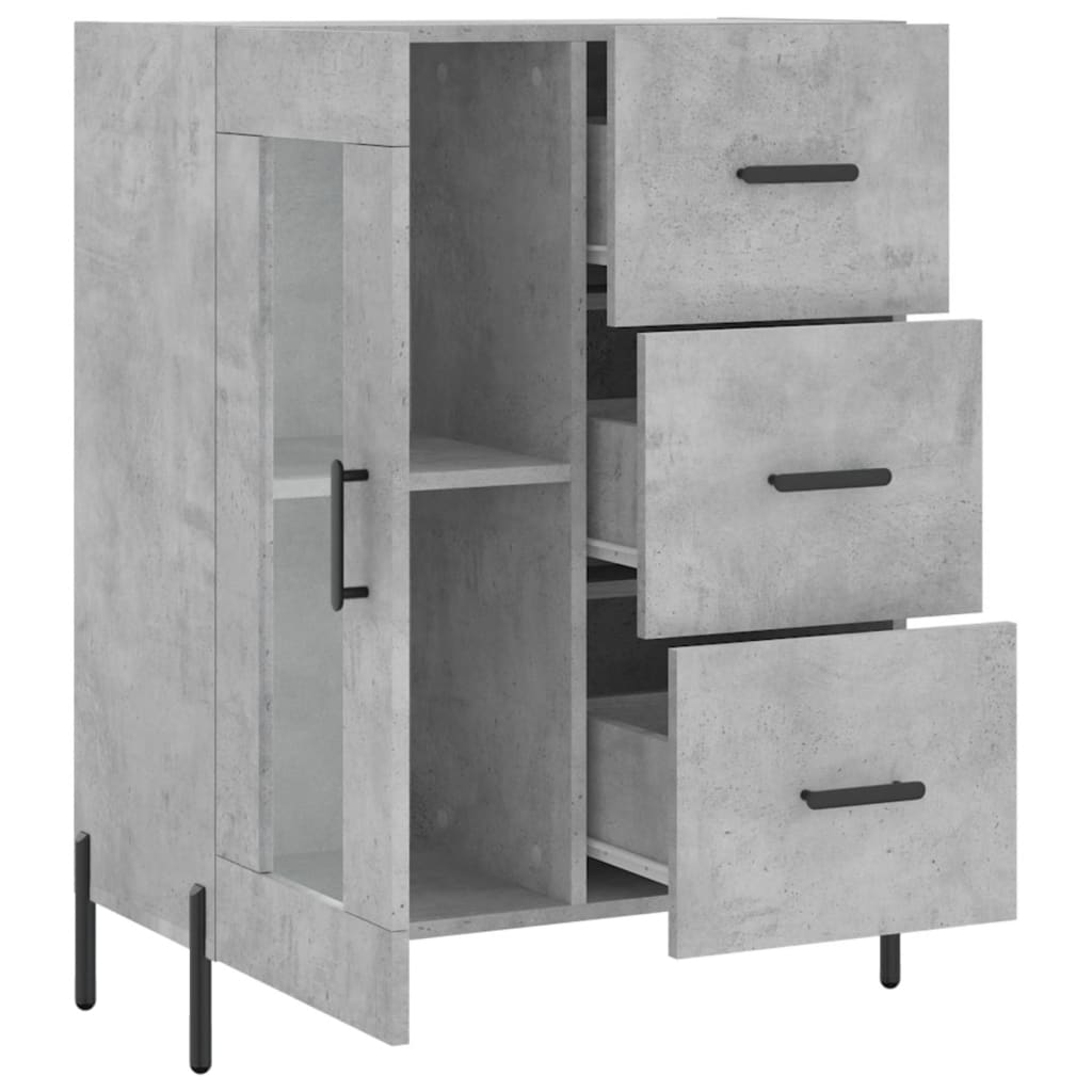 Buffet gris béton 69,5x34x90 cm bois d'ingénierie - XIOS