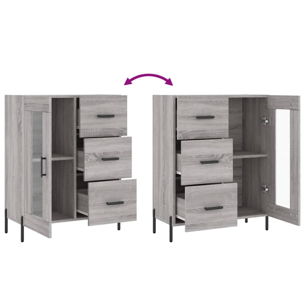 Buffet sonoma gris 69,5x34x90 cm bois d'ingénierie - XIOS