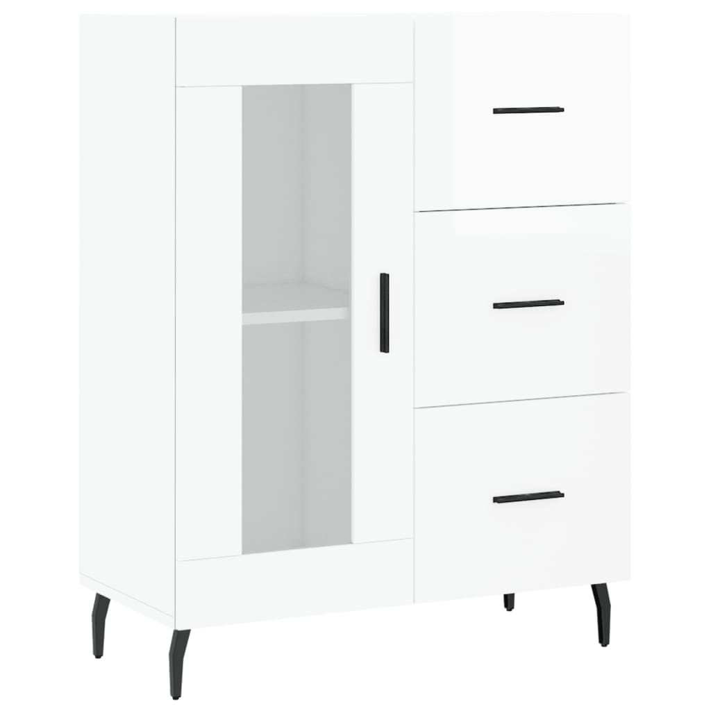 Buffet Blanc brillant 69,5x34x90 cm Bois d'ingénierie - XIOS
