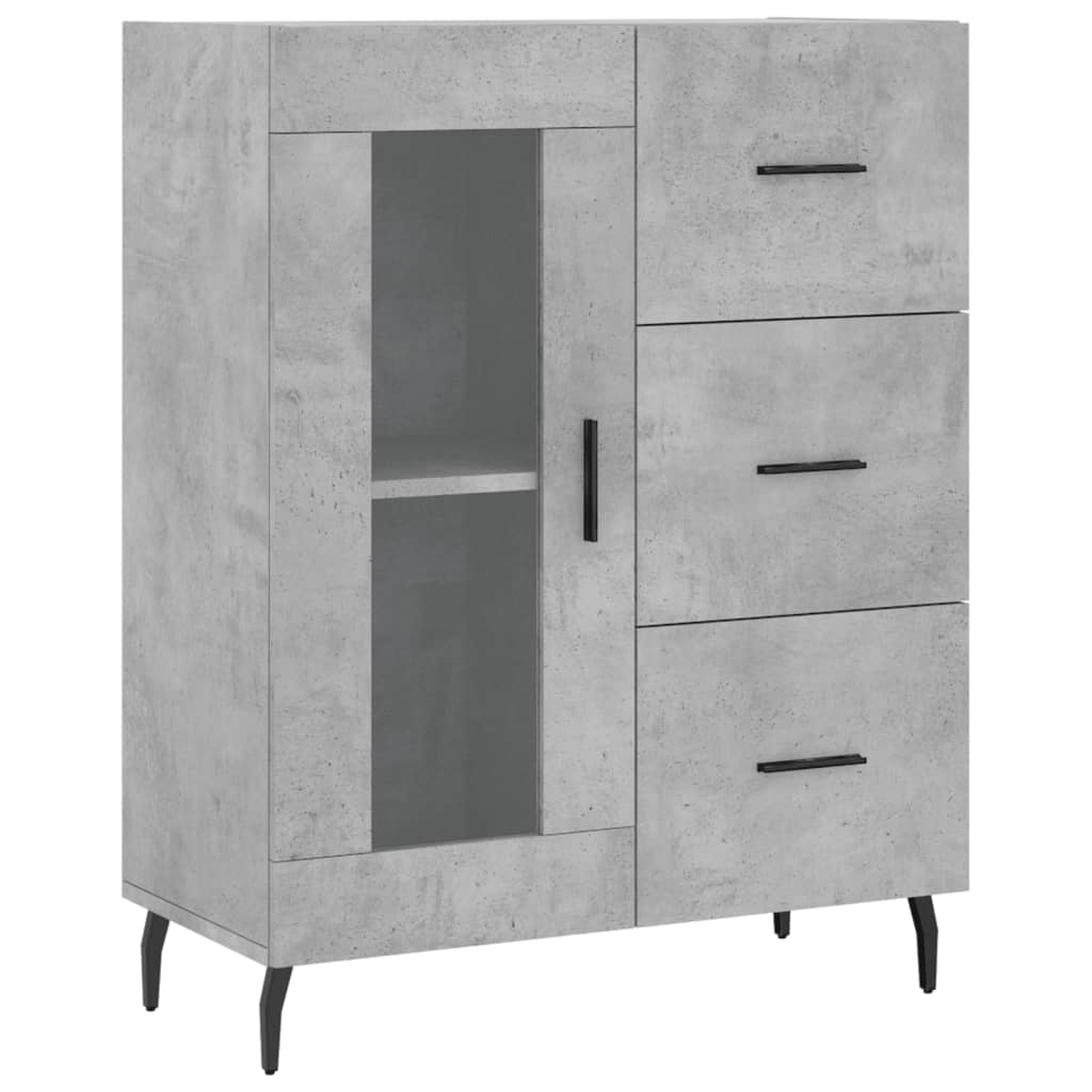 Buffet gris béton 69,5x34x90 cm bois d'ingénierie - XIOS