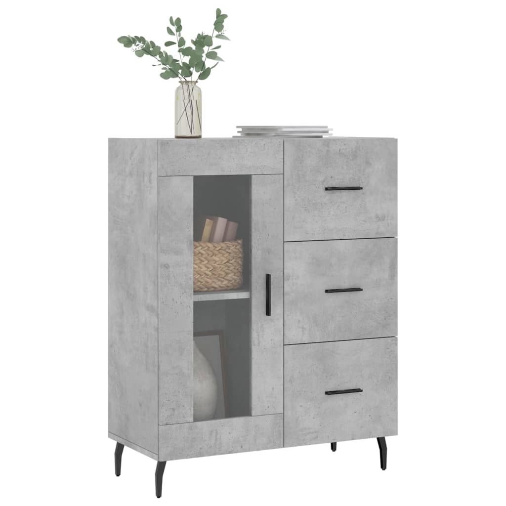 Buffet gris béton 69,5x34x90 cm bois d'ingénierie - XIOS