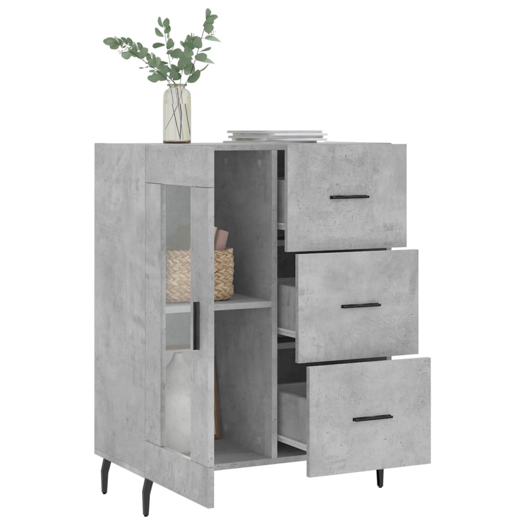 Buffet gris béton 69,5x34x90 cm bois d'ingénierie - XIOS