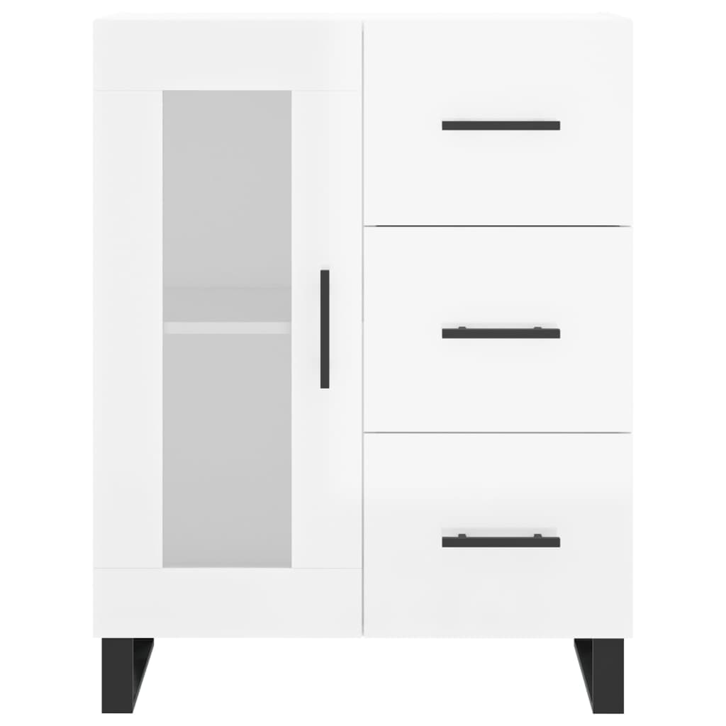 Buffet Blanc brillant 69,5x34x90 cm Bois d'ingénierie - XIOS