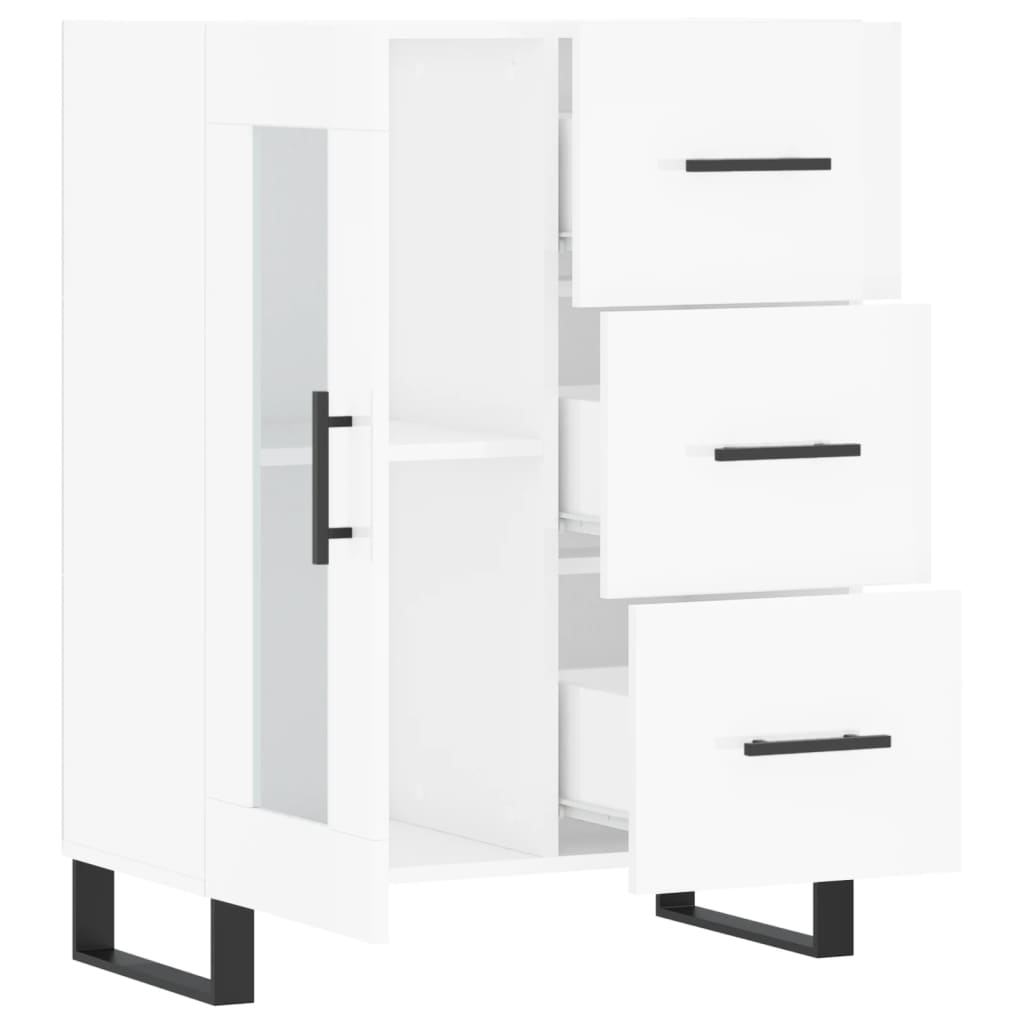 Buffet Blanc brillant 69,5x34x90 cm Bois d'ingénierie - XIOS