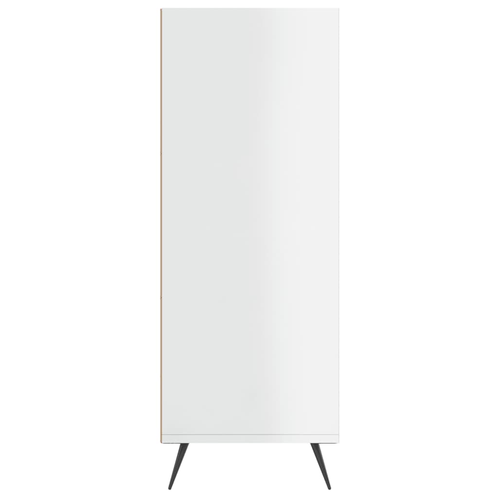 Bibliothèque blanc brillant 69,5x32,5x90 cm bois d'ingénierie