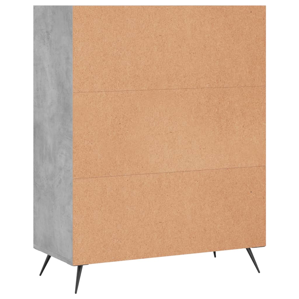 Bibliothèque gris béton 69,5x32,5x90 cm bois d'ingénierie - XIOS